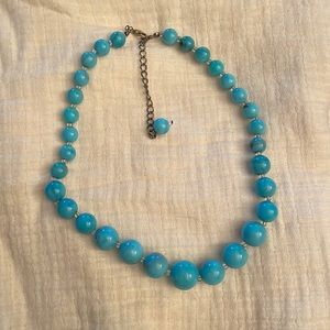 Turquoise Crystal adjustable bead necklace